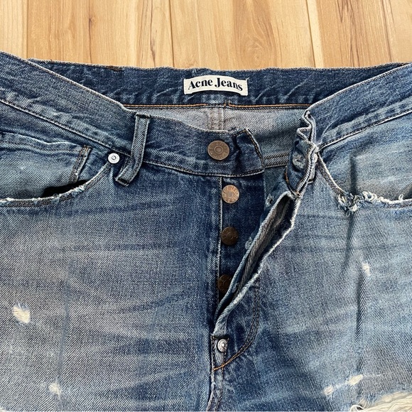 ACNE Moc Hurry ripped straight jeans size 30/32 - Picture 9 of 13